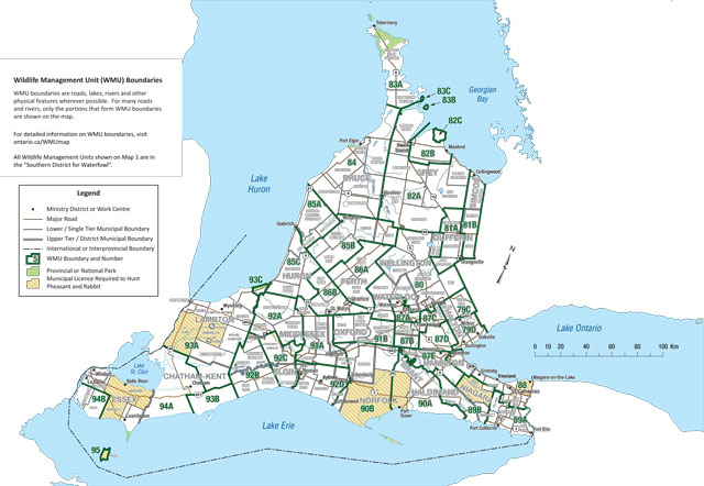 Wildlife Management Unit Map 1 – Southwestern Ontario | Ontario Hunting ...