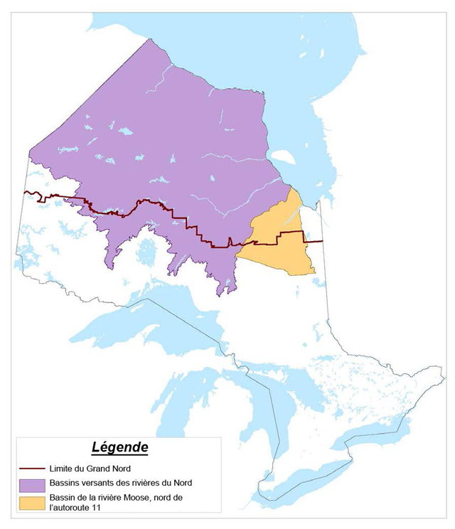 bassin de la rivière Moose et bassins hydrographiques des rivières du Nord