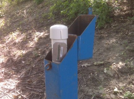 Figure 15-41 is a photograph of a improperly affixed well tag.