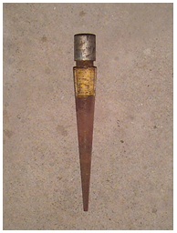 Figure 15-18 is an image of a tapered tap that is used to spear a broken casing.