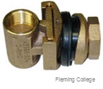 This is an image of a single pitless adapter. Picture provided by Fleming College.