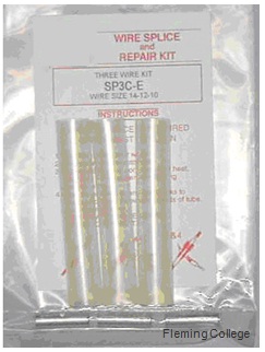 This is an image of a package of three waterproof, Canadian Standards Association approved wire splice and repair kit for wire sizes 14, 12 and 10.