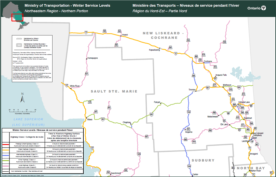 Figure 2c – Highway Service Levels Northeastern Region - Northern Portion
