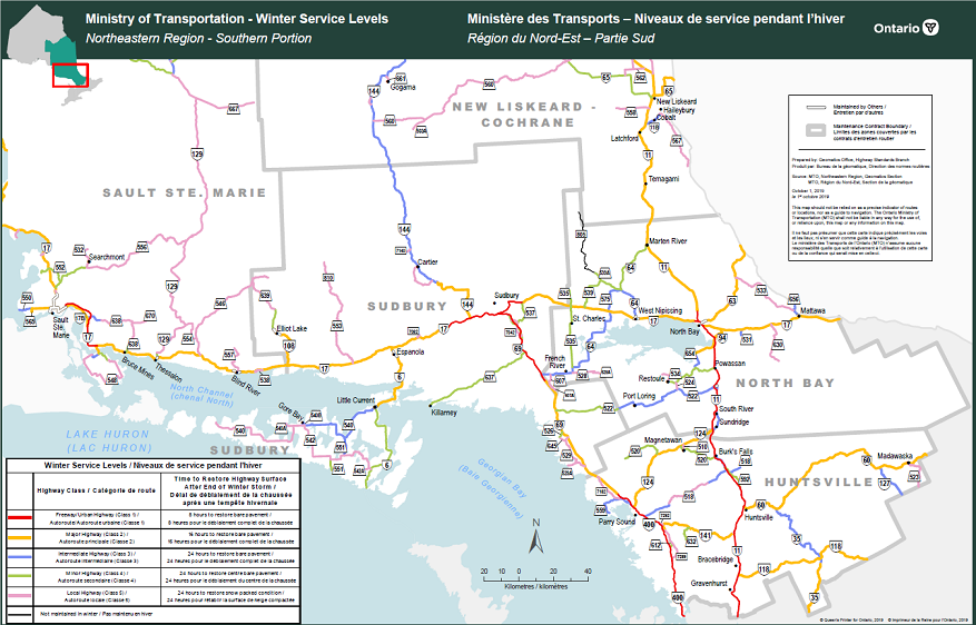 Figure 2b – Highway Service Levels Northeastern Region – Southern Portion