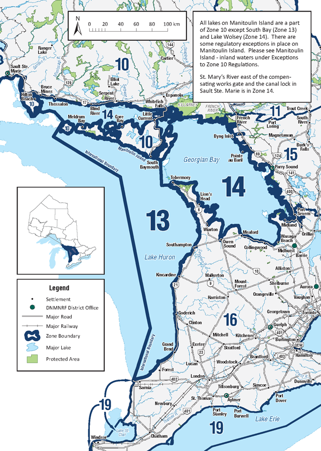 Lake Huron Fishing Map Fisheries Management Zone 14 | Ontario.ca