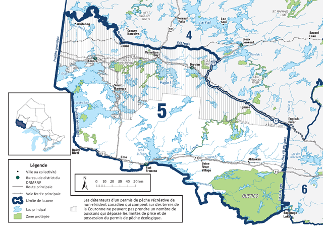La zone 5 est située dans le Nord-Ouest de l’Ontario et comprend les villes de Fort Frances, Kenora, Dryden, Atikokan et Ignace.