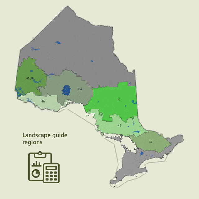a map of landscape guide regions in Ontario