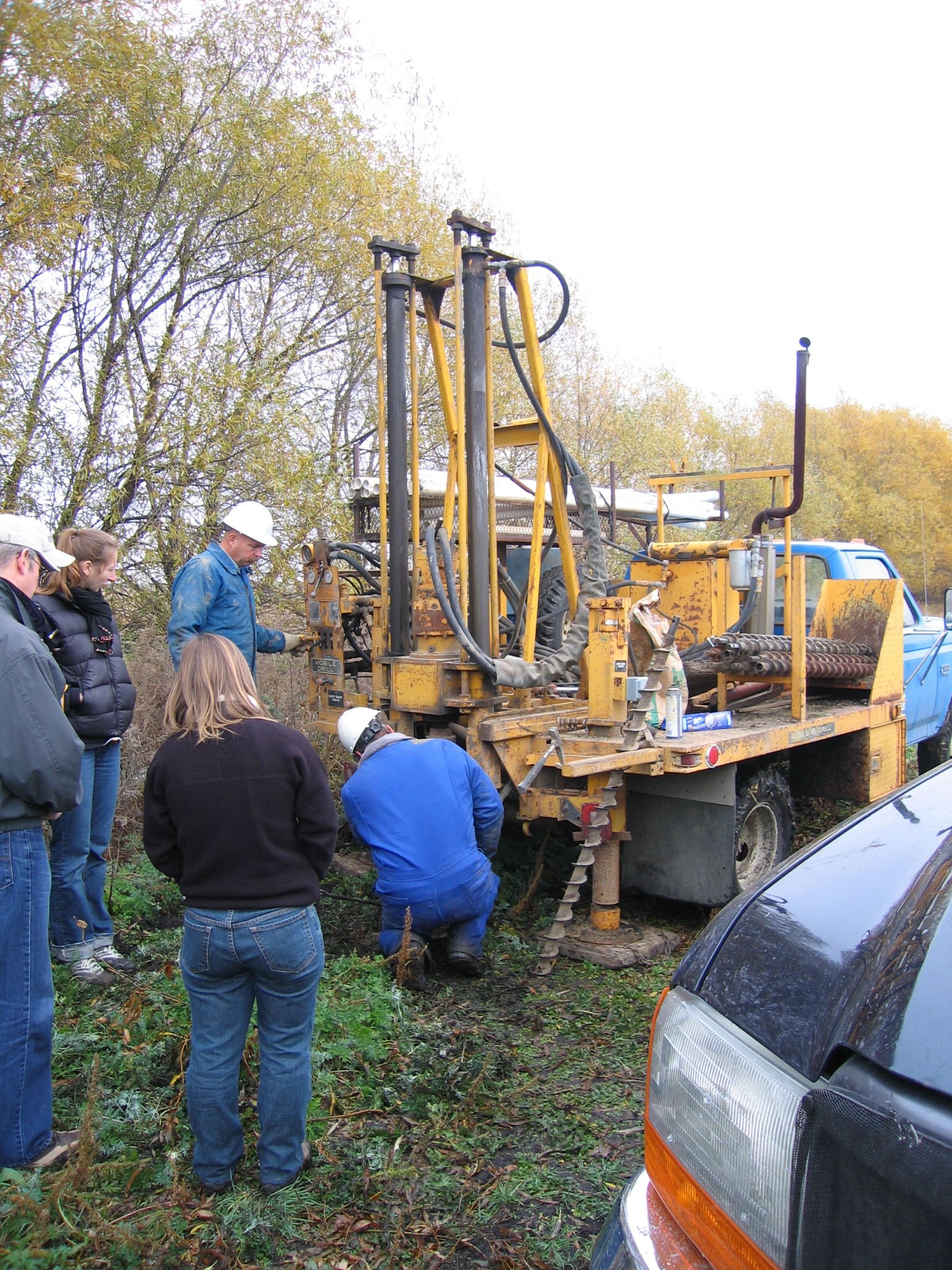 Drilling for clay