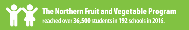 The Northern Fruit and Vegetable Program reached over 36,500 students in 192 schools in 2016.