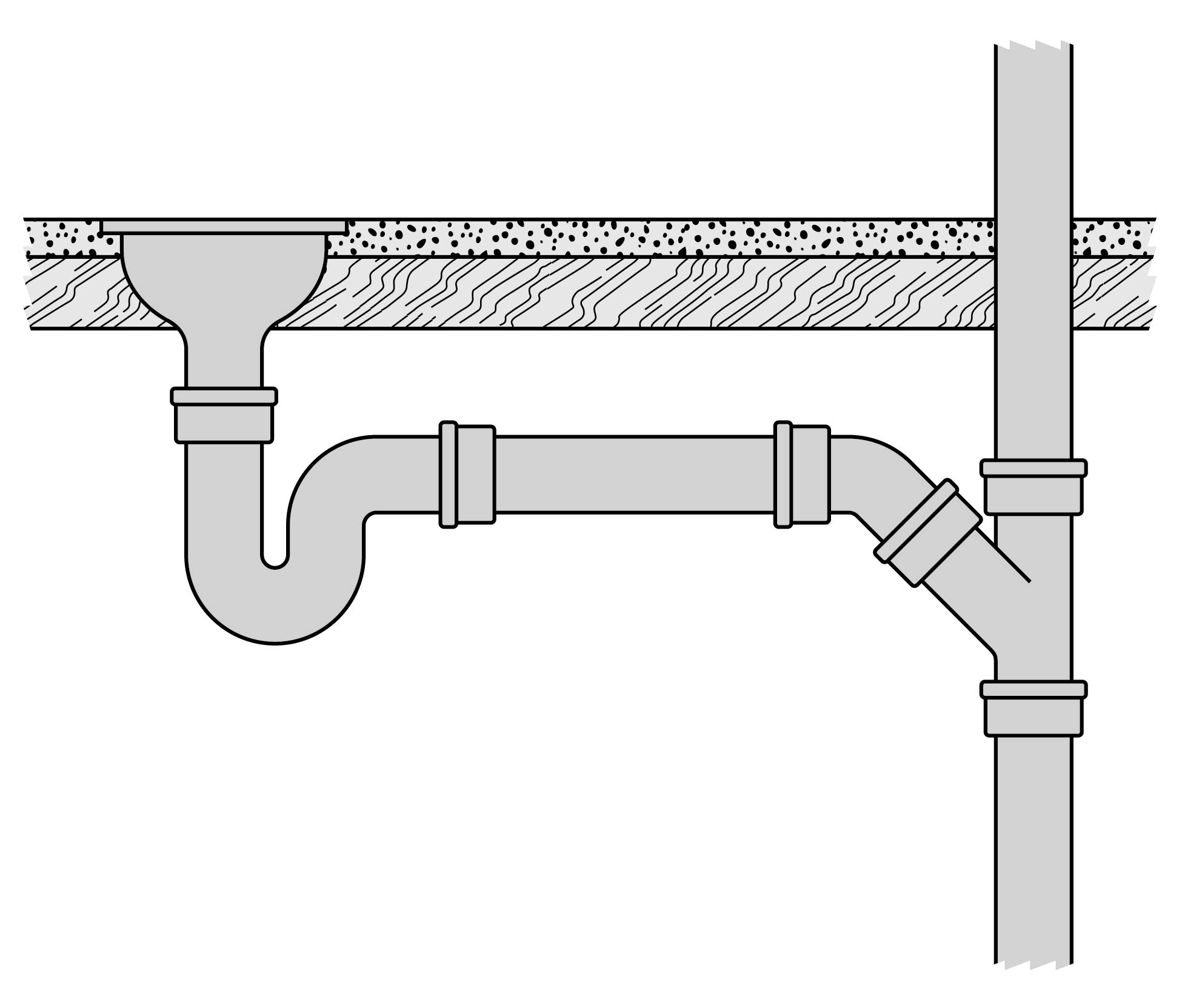 diagram of P-type gas trap