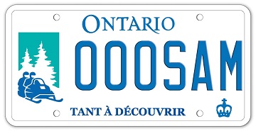 Illustration d’une plaque d’immatriculation - Fèdèrations des Clubs de motoneiges de l' Ontario