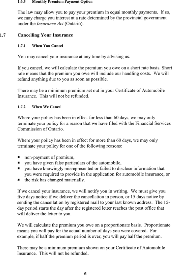 Title: Ontario Automobile Policy (OAP 1) - Description: Photocopy of Ontario Automobile Policy (OAP 1)