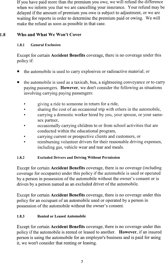 Title: Ontario Automobile Policy (OAP 1) - Description: Photocopy of Ontario Automobile Policy (OAP 1)