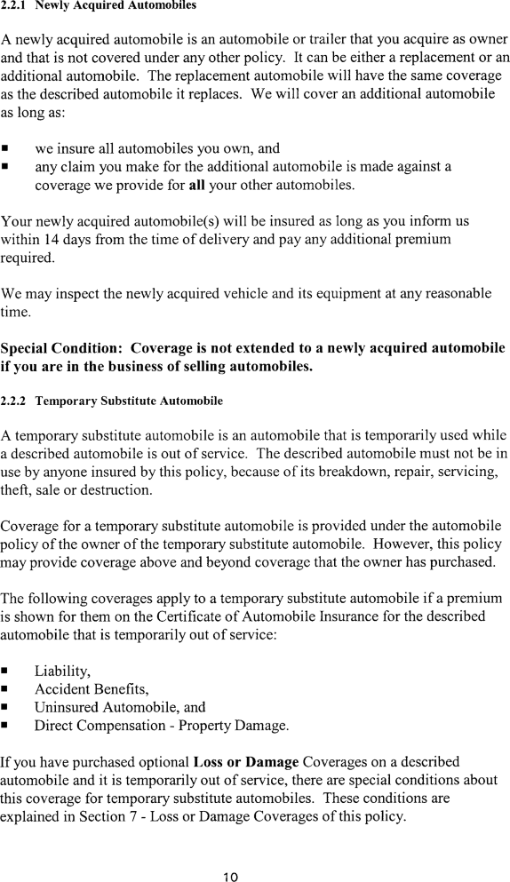 Title: Ontario Automobile Policy (OAP 1) - Description: Photocopy of Ontario Automobile Policy (OAP 1)