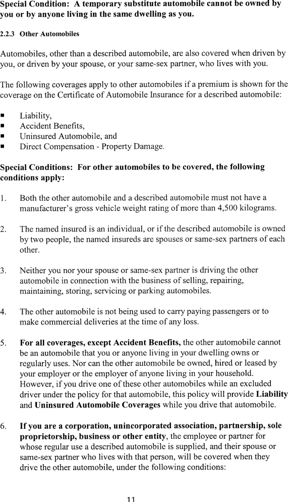 Title: Ontario Automobile Policy (OAP 1) - Description: Photocopy of Ontario Automobile Policy (OAP 1)