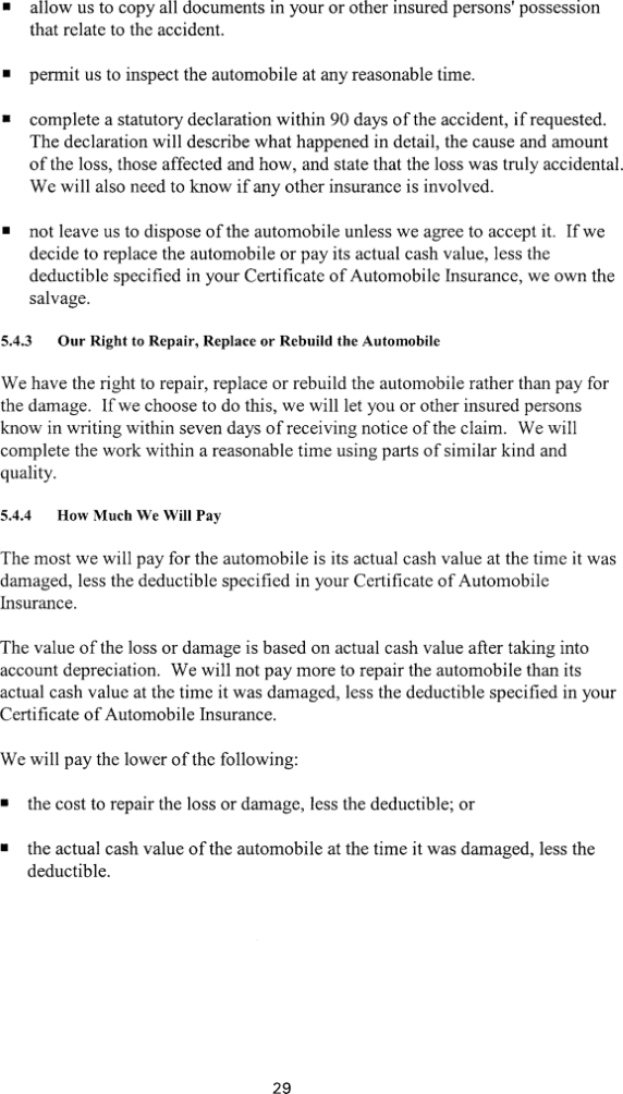 Title: Ontario Automobile Policy (OAP 1) - Description: Photocopy of Ontario Automobile Policy (OAP 1)