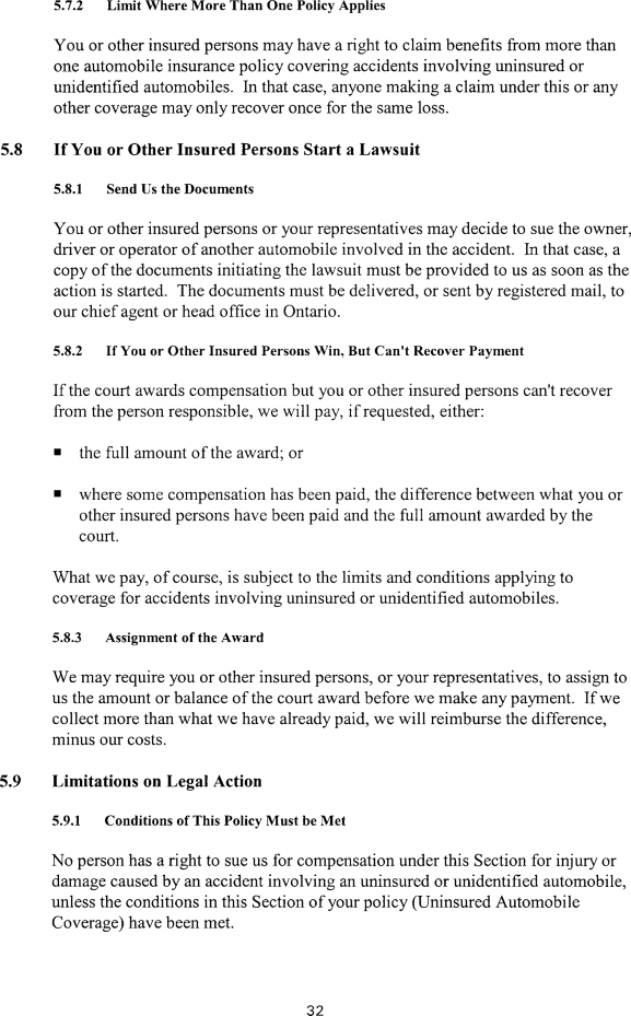 Title: Ontario Automobile Policy (OAP 1) - Description: Photocopy of Ontario Automobile Policy (OAP 1)