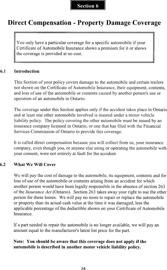 Title: Ontario Automobile Policy (OAP 1) - Description: Photocopy of Ontario Automobile Policy (OAP 1)