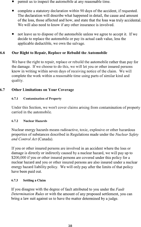 Title: Ontario Automobile Policy (OAP 1) - Description: Photocopy of Ontario Automobile Policy (OAP 1)