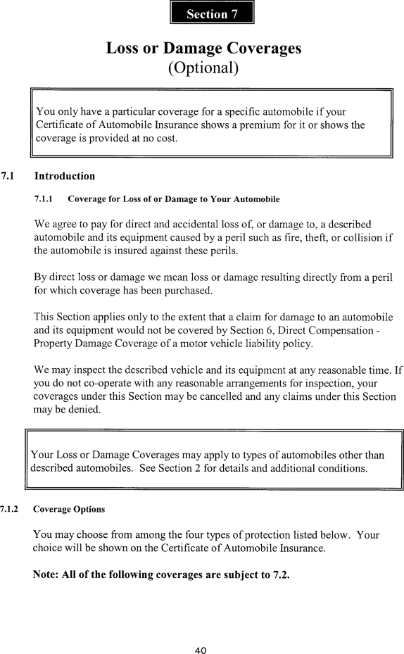 Title: Ontario Automobile Policy (OAP 1) - Description: Photocopy of Ontario Automobile Policy (OAP 1)