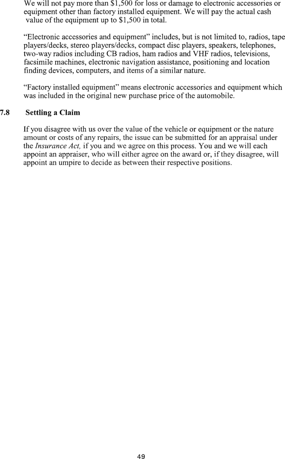 Title: Ontario Automobile Policy (OAP 1) - Description: Photocopy of Ontario Automobile Policy (OAP 1)