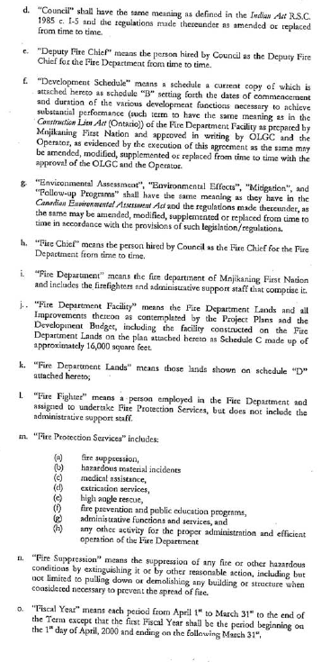 Page 2 of Casino Rama Fire Protection Agreement