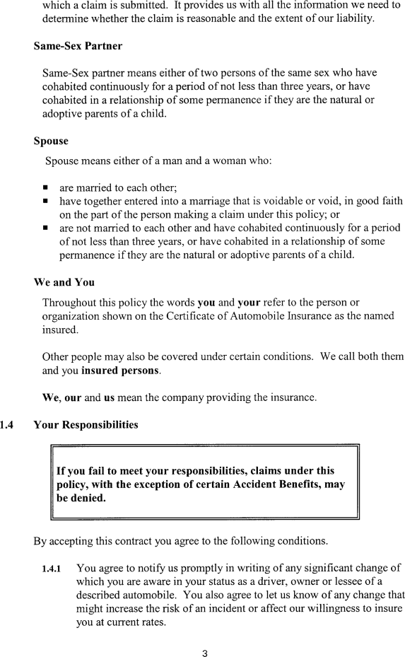 Title: Ontario Automobile Policy (OAP 1) - Description: Photocopy of Ontario Automobile Policy (OAP 1)