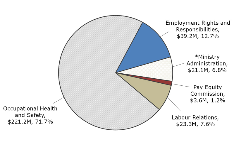 Pie chart of the Ministry Budget by Program.