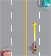 Diagramme montrant la façon de conduire dans la voie en bordure et dans la voie de dépassement.