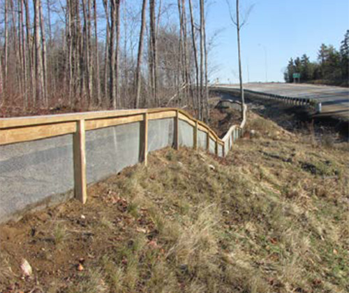 Figure 3: Image showing fencing using galvanized mesh for long-term exclusion from an adjacent highway.