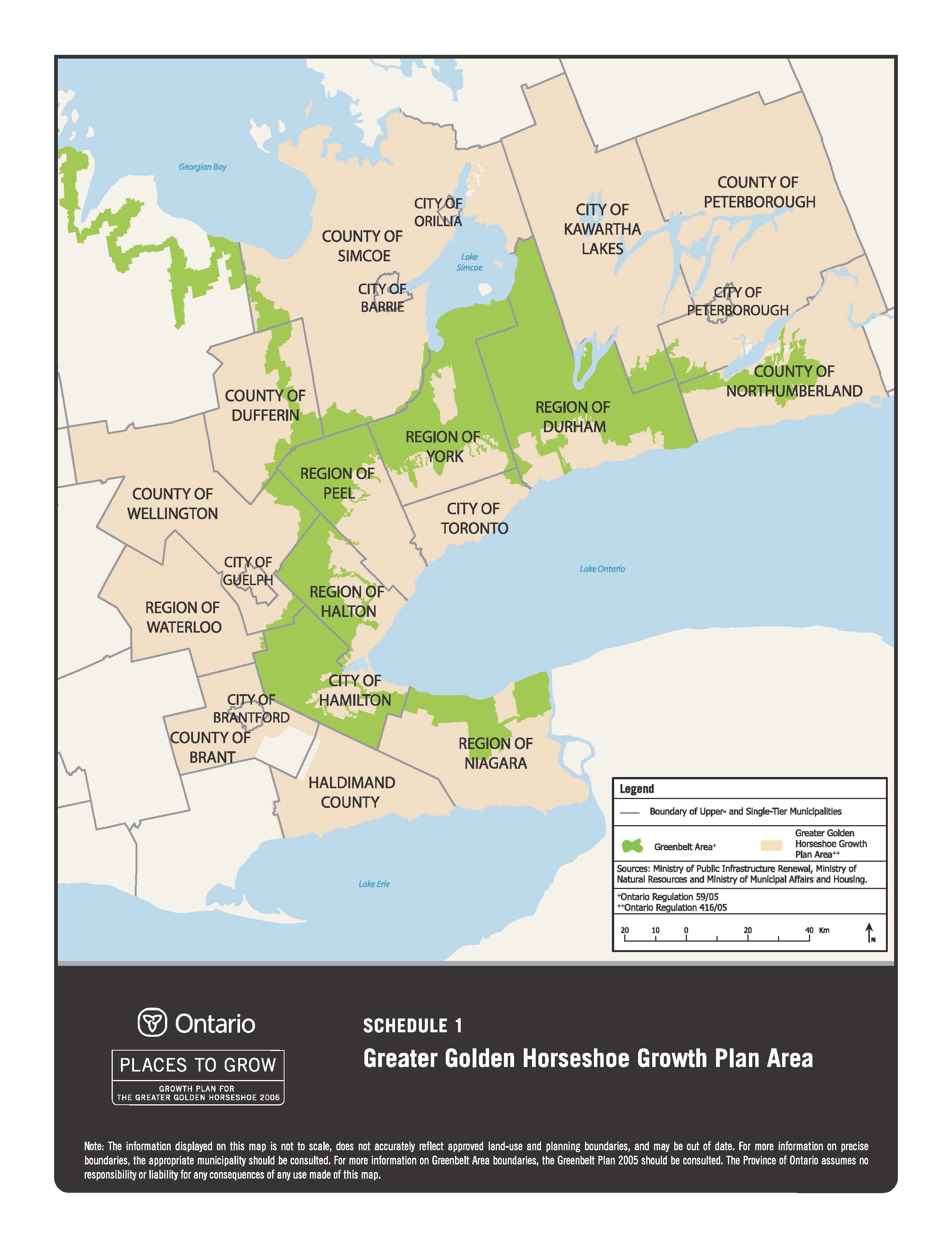 Schedule 1 - Greater Golden Horseshoe Growth Plan Area (map)