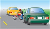 Diagrammes présentant la façon de quitter une intersection et de s'engager dans la circulation sur la route.