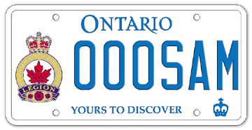 Illustration of Licence Plate - Royal Canadian Legion (Ontario Provincial Command)