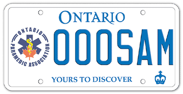 Illustration of Licence Plate - Ontario Paramedic Association