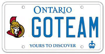Illustration of Licence Plate - Ottawa Senators