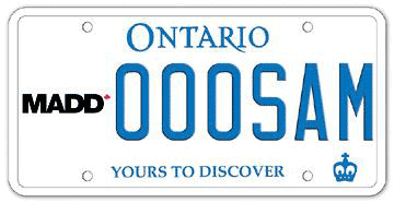 Illustration of Licence Plate - MADD Canada (Mothers Against Drunk Driving)
