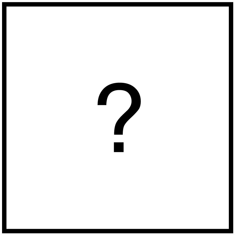 The symbol used for an Emergency Information Centre. A black lined square on white background with a question mark.