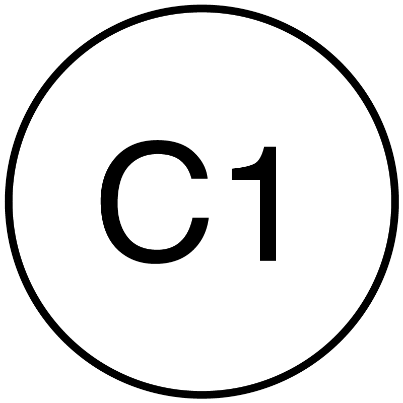 The symbol used for more than one Camp. A black circle on white background with a black lettered ‘C’ in it. More than one camp may be designated by the addition of a number beside the letter (e.g., ‘C1’).