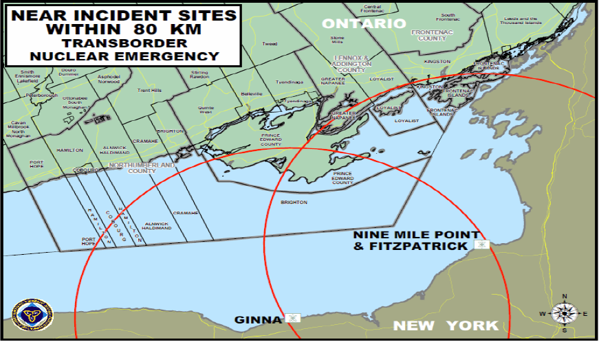Map of Near Incident Sites within 80 km - Transborder Nuclear Emergency - Part 1