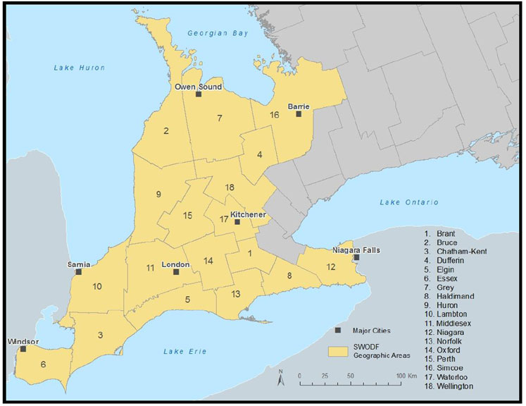 La région du Sud-Ouest de l’Ontario