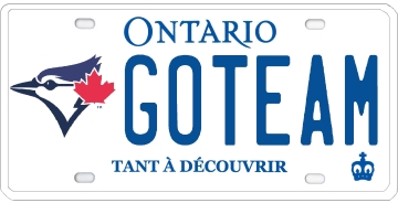 Illustration d’une plaque d’immatriculation- Blue Jays de Toronto