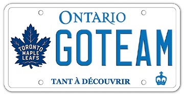 Illustration d’une plaque d’immatriculation- Maple Leafs de Toronto